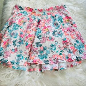 5 x $25 SO Flower Print Stretchy Waist Skater Skirt, 12
